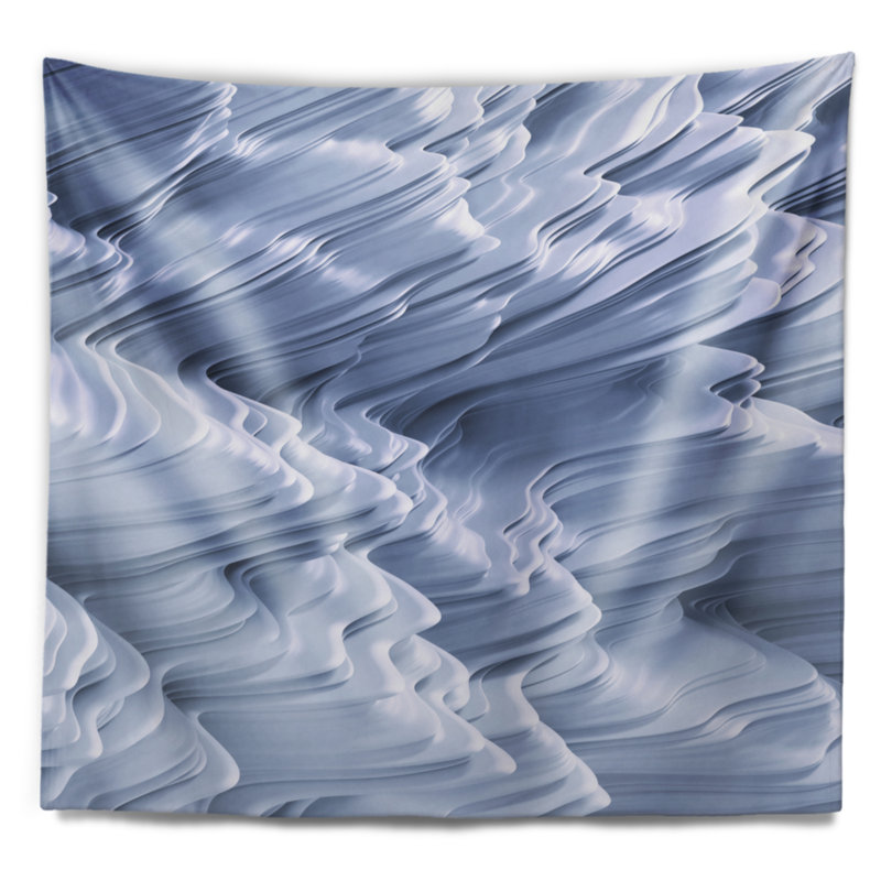 Tapisserie abstraite à texture 3D Snowy Hills, H 32 po x l 39 po