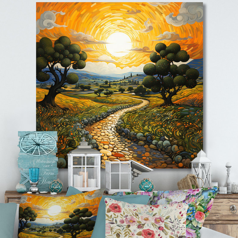 Vangogh Olive Grove in Province Painting Print, No Frame, 36" H x 36" W, Wrapped Canvas