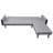 L-shaped Sofa Bed Fabric Black and Gray