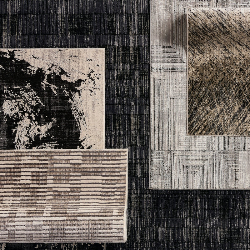 Erwin Area Rug in Gray/Cream/Taupe, Rectangle 10'6" x 14'
