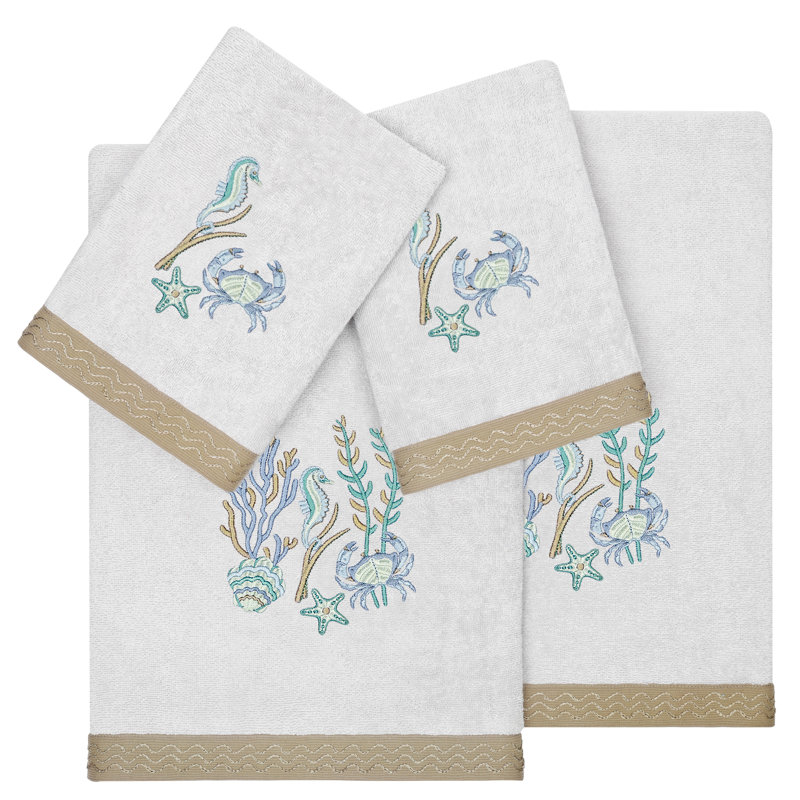 4 Piece Turkish Cotton Towel Set, Silver