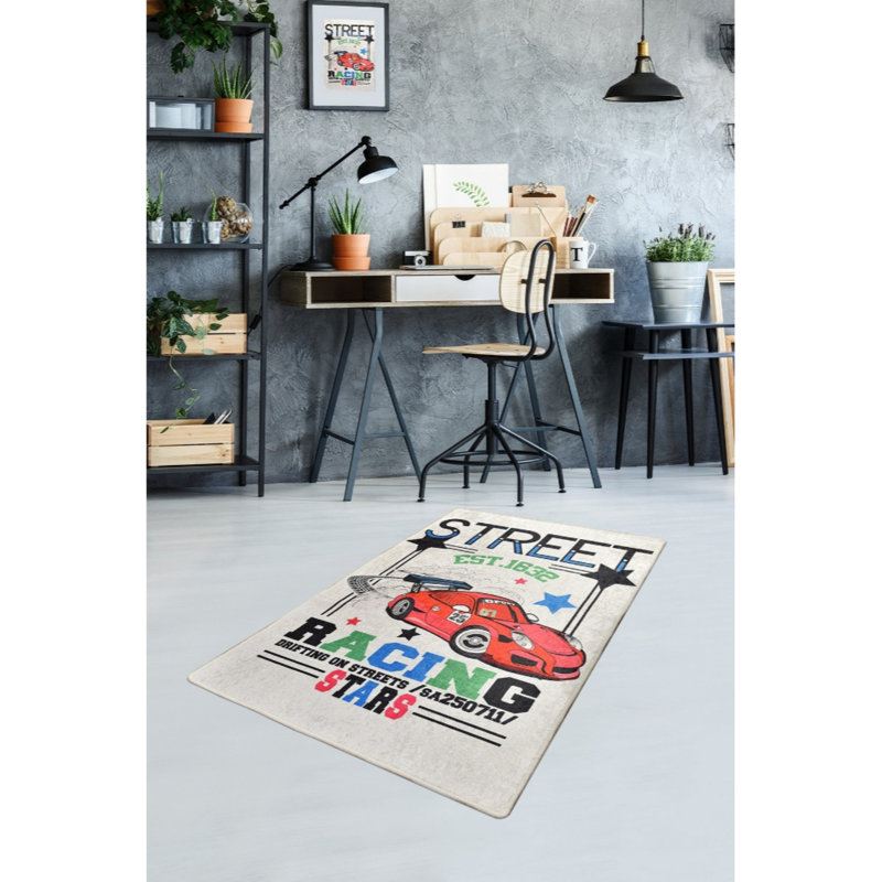 Tapis lavable à la machine de qualité supérieure, 4,6 x 6,2 pi, 100% polyester, hauteur des poils de 0,2 po | Antibactérien et antidérapant dessous | Durable avec 700 g / m² | Facile d'entretien, idéal pour le décor du salon et de la chambre à coucher