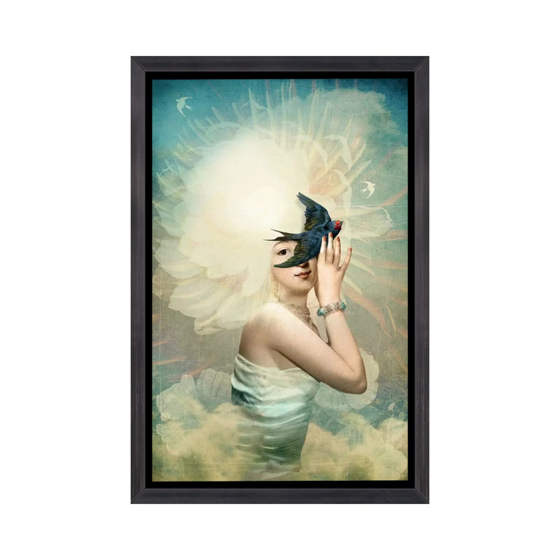 «The Sun» par Catrin Welz-Stein, H 26 po x l 18 po x P 1,5 po, Toile avec cadre noir patiné