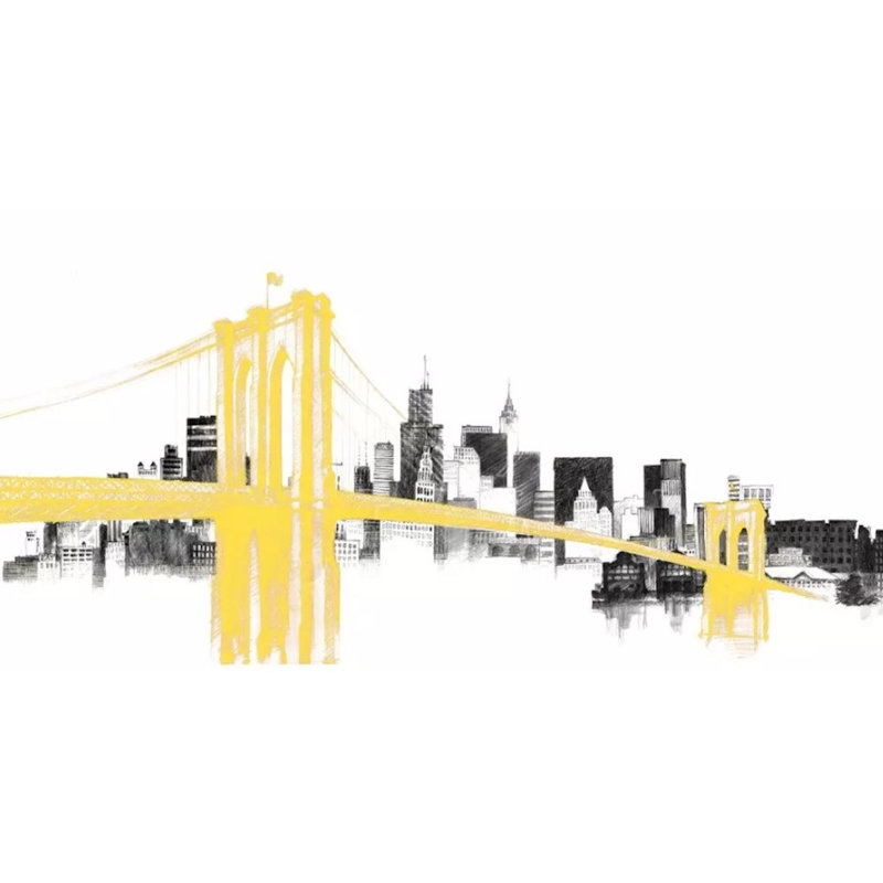 Infinger Peel and Stick Watercolor Brooklyn Bridge, papier peint, l 75 po x L 49 po