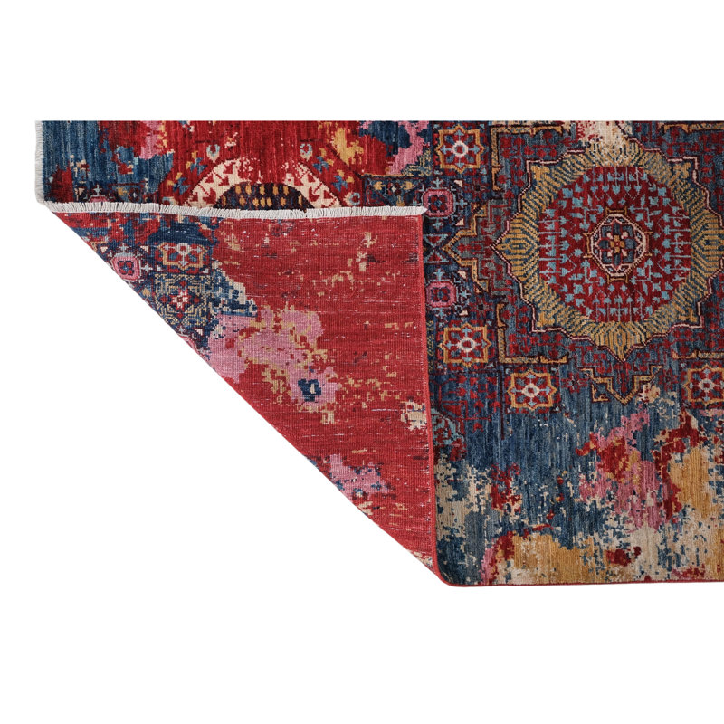 High-Quality Hand-Knotted Pink And Red Area Rug
