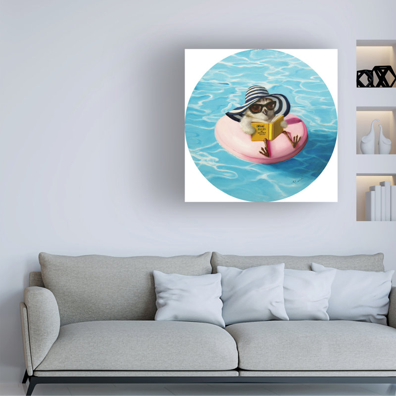 «High Society» par Lucia Heffernan - peinture sur toile tendue, H 18 po x l 18 po x P 2 po