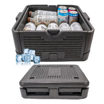 Cooling Chilling Collapsible Foam Cooler Chest Box - Insulated, Foldable, Portable, Lightweight, Iceless, Cold & Waterproof - Medium