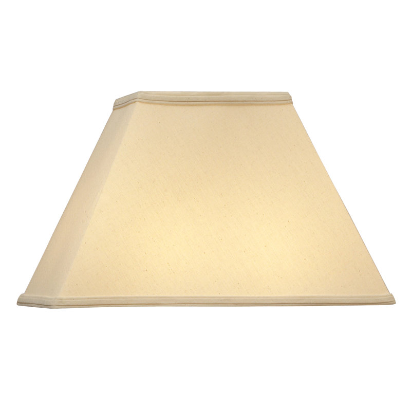 Abat-jour rectangulaire en lin beige clair H 9,5 po x l 9 po