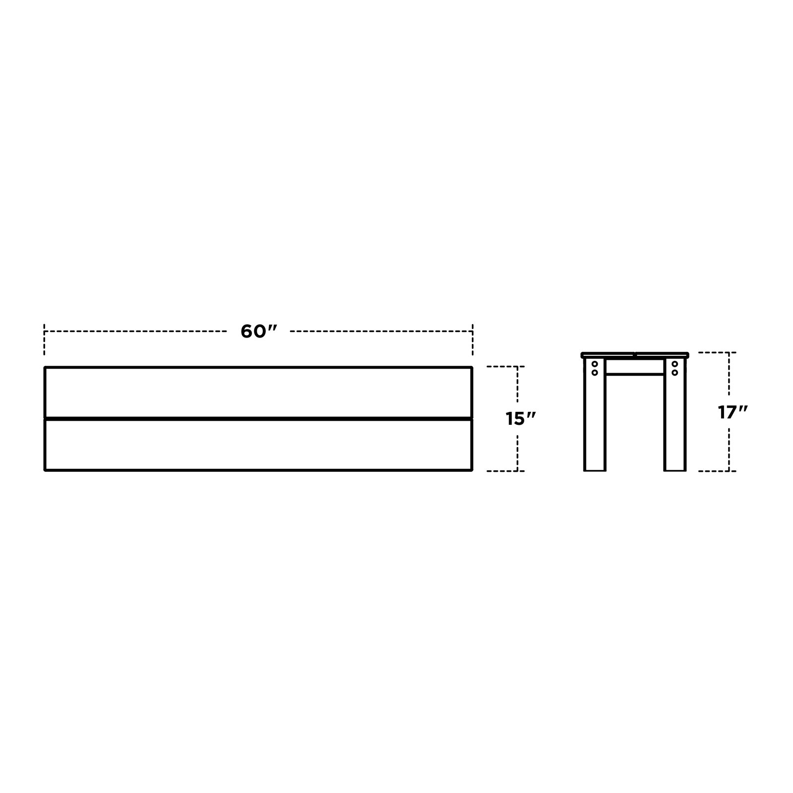 TREX Outdoors Parsons Outdoor Bench, Stepping Stone, 17" H x 60" W