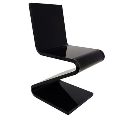 Modern Style Black Chair With All Over Acrylic, Solid Seat And Back, 31.43 In Height, 20.02 Depth Design ,