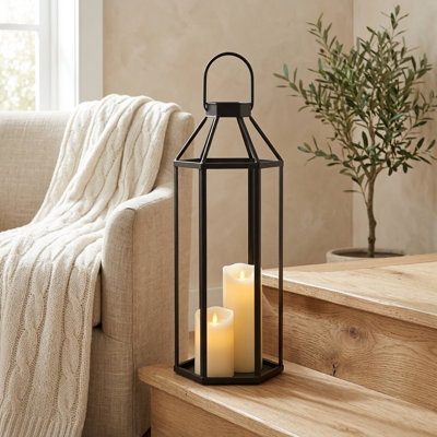 Novara Hexagon Metal Lantern