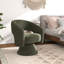 Fauteuil d'appoint pivotant, chaise de salon rembourrée moderne avec rembourrage épais pour la lecture, vert