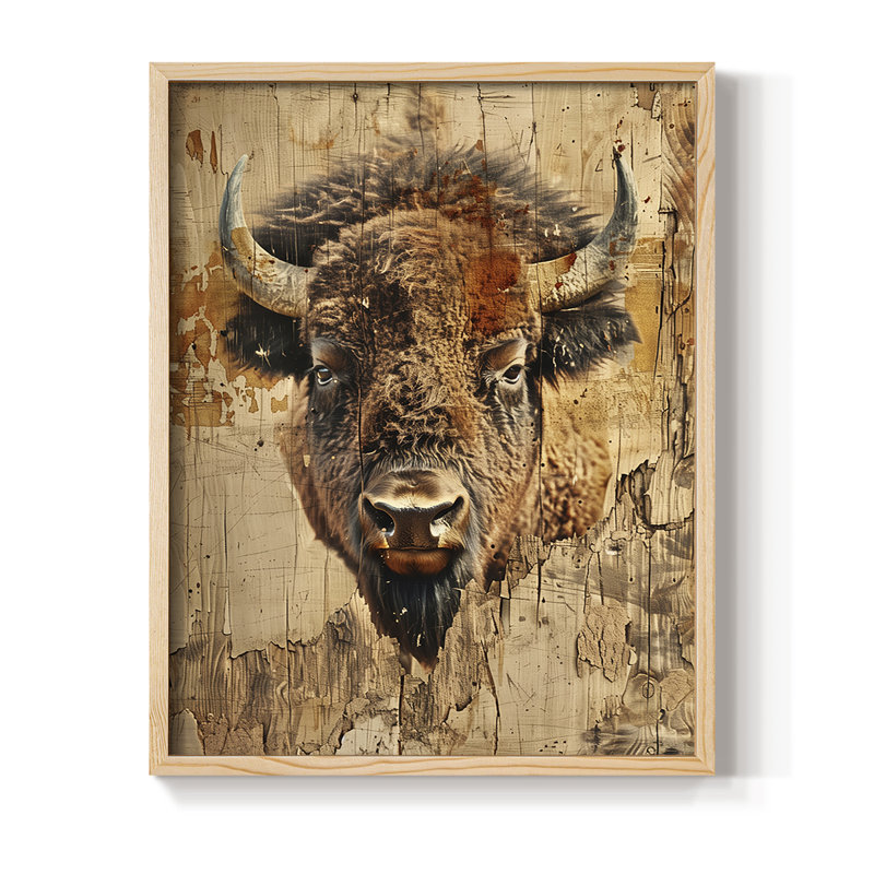 ANIMALS Series CDLXXXIX Framed Print - Solid Wood, Natural, 11" H x 9" W