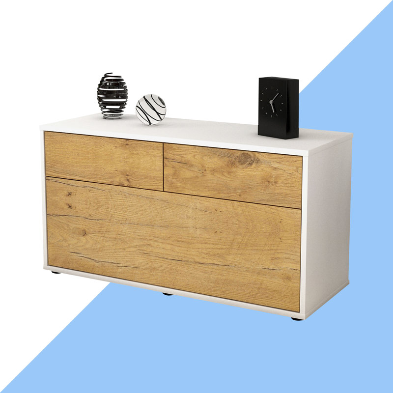 Holtslander 92cm Sideboard, Oak / Matt White
