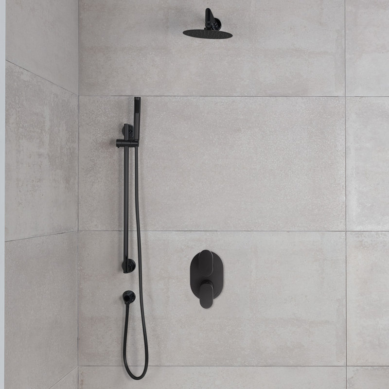 Cigno Wall Mount Shower Arm, Matte Black