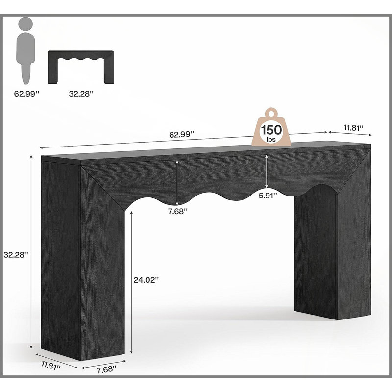 Canapé, console, table d'entrée, Black, Black, Black