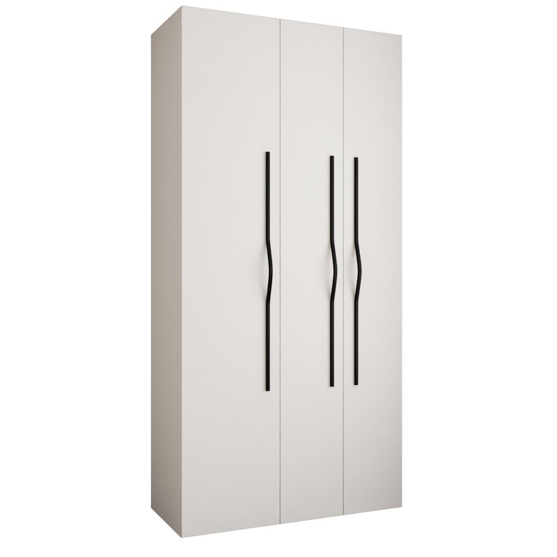 3 Door Manufactured Wood Wardrobe, 245.5 cm H x 120 cm W x 40 cm D