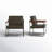 Avelina Modern Faux Leather Ergonomic Armchair with Metal Base-89059650