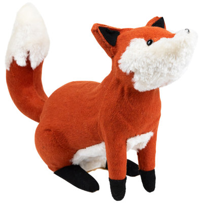 Décoration de table 15,75 "renard assis en peluche orange et crème