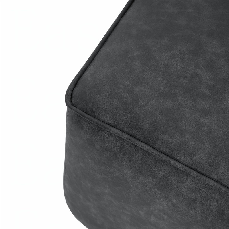 Repose-pieds rembourré en cuir PU Orrey, Noir