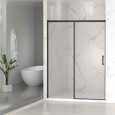 Semi-Frameless Sliding Shower Door,Clear SGCC Tempered Glass,Adjustable Width–No Cutting Required