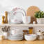 24 Piece Porcelain China Dinnerware Set - Service for 6 