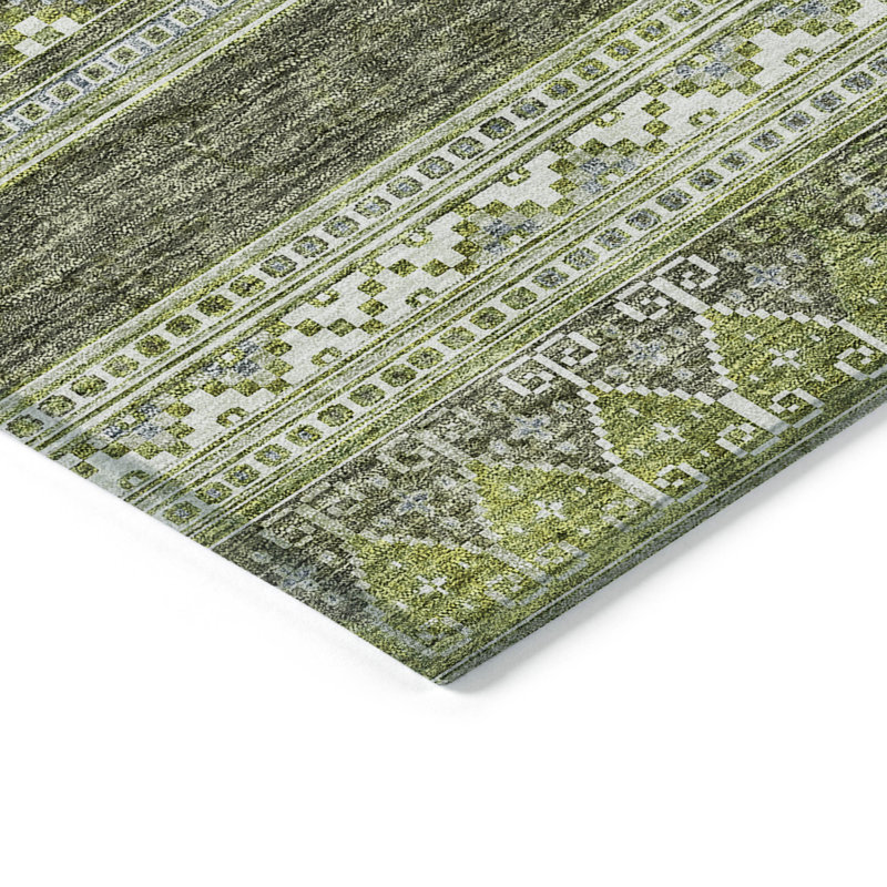 Myiakya Washable Southwestern Indoor / Outdoor Rug, Rectangle 10' x 14'