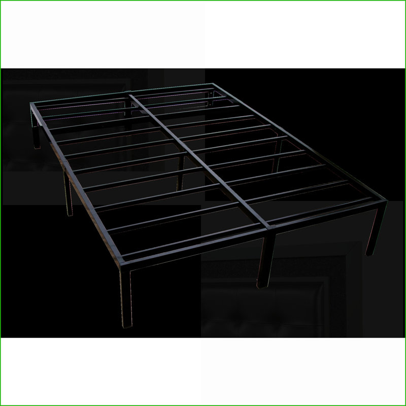 Structure de lit plateforme simple en acier noir TG - capacité de 2000 lb, aucun sommier requis, idéal pour les chambres d'amis
