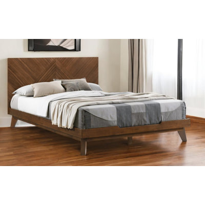 Brown Wood California King Bed Frame