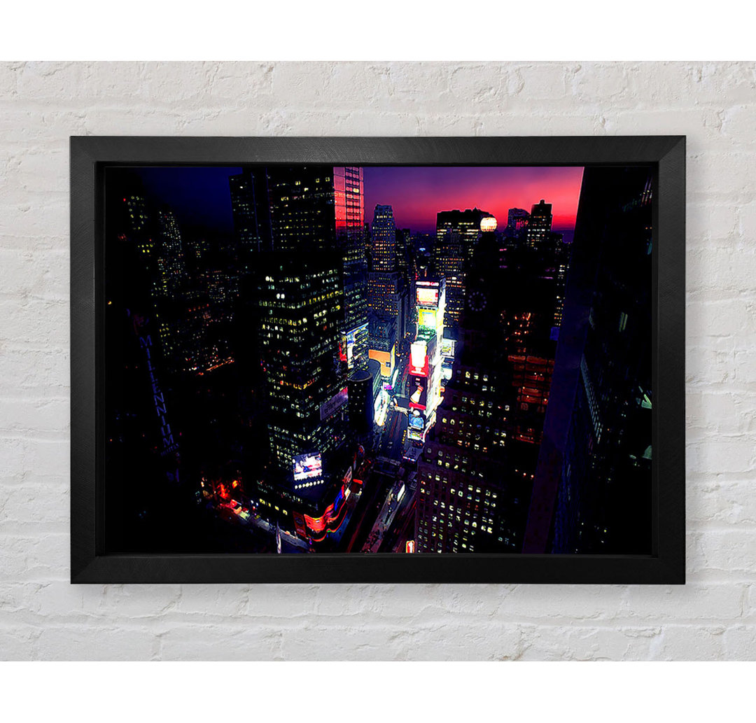 Gerahmtes Wandbild New York City Rosa Himmel