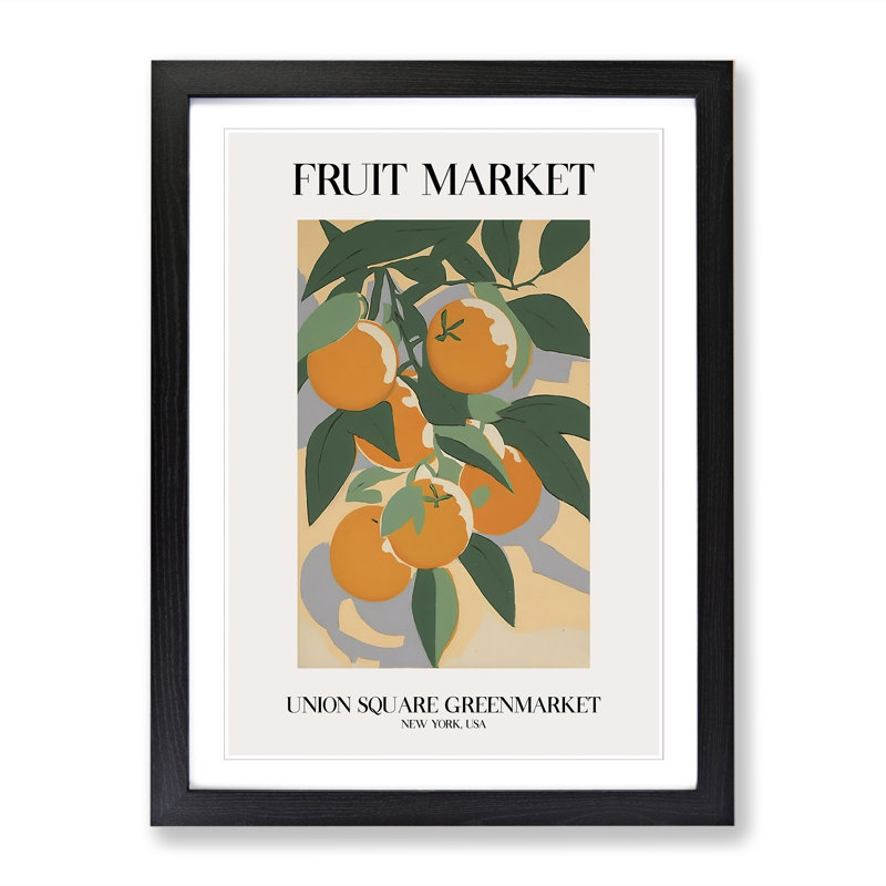 Union Square Fruit Market Exhibition 1 - Single Picture Frame Print on Wood, 34cm H x 25cm W x 2cm D