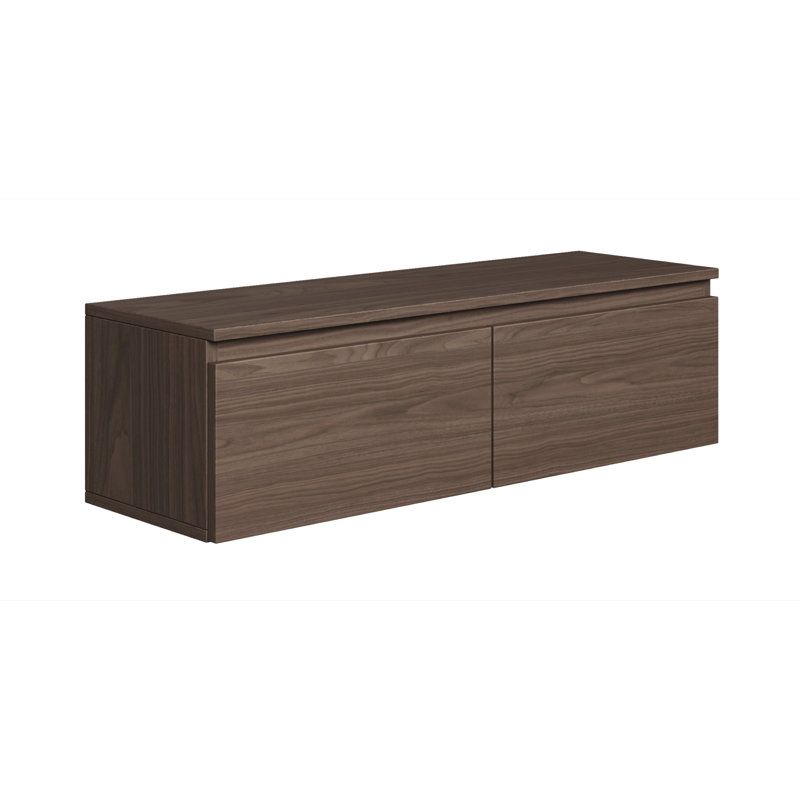 Syvanna Wall-Mounted TV Cabinet, Brown, 28.4cm H x 100cm L x 31.8cm W