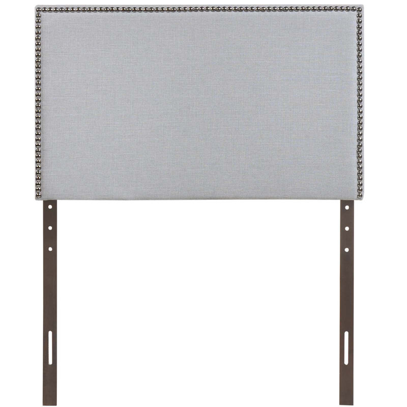 Upholstered Nailhead Headboard, Gray, Twin