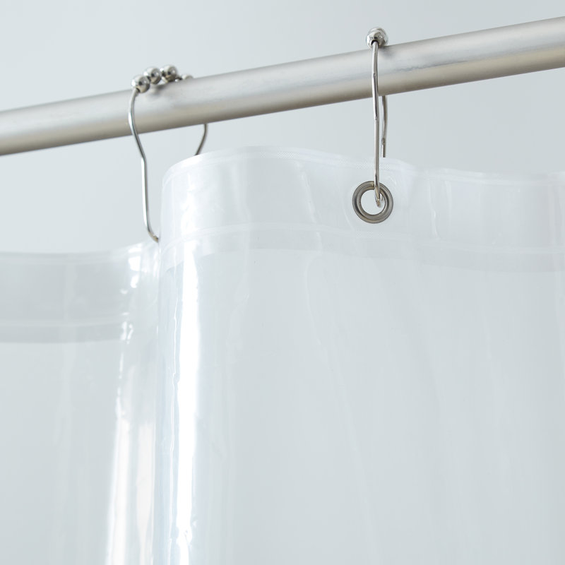 Bekka Lightweight Solid Shower Curtain Liner with Weighted Hem, Clear