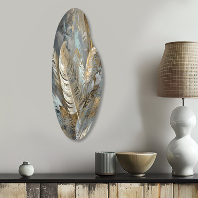 Niamh - art mural asymétrique en forme de plume glamour