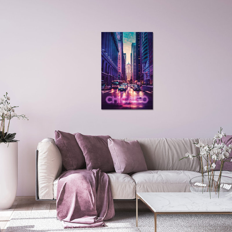 Chicago par Donnie Art - impression sans cadre, H 24 po x l 16 po x P 0,25 po