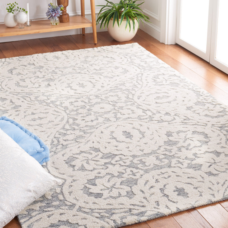 Tapis ivoire / gris Alaxandra 477, Rectangle 4pi x 6 pi