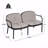Outdoor Patio Loveseat, PP Black Frame With Beige Cushion-190299111-190299110