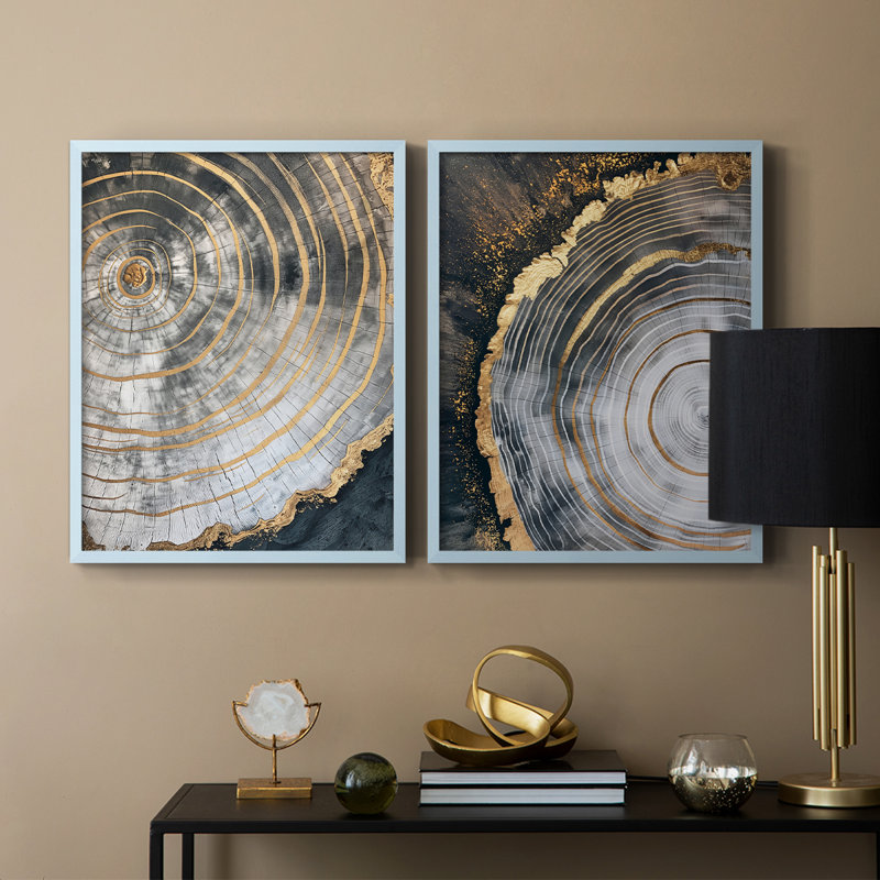 ABSTRACT Series CCXXIII-Premium Framed Print -Ready to Hang - No Nails Required - No Nails Required, Blue, 29" H x 46" W