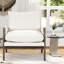 Fauteuil Mid-Century moderne blanc - Revêtement en velours pour le salon, décoration de bureau-1117627009