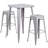 Gyeong 23.75'' Square Metal Indoor-Outdoor Bar Table Set with 2 Square Seat Stools-22109154