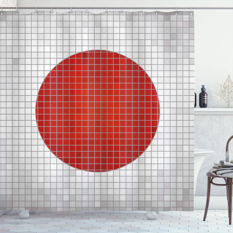 Ensemble de rideau de douche + crochets, H 69 po x l 105 po