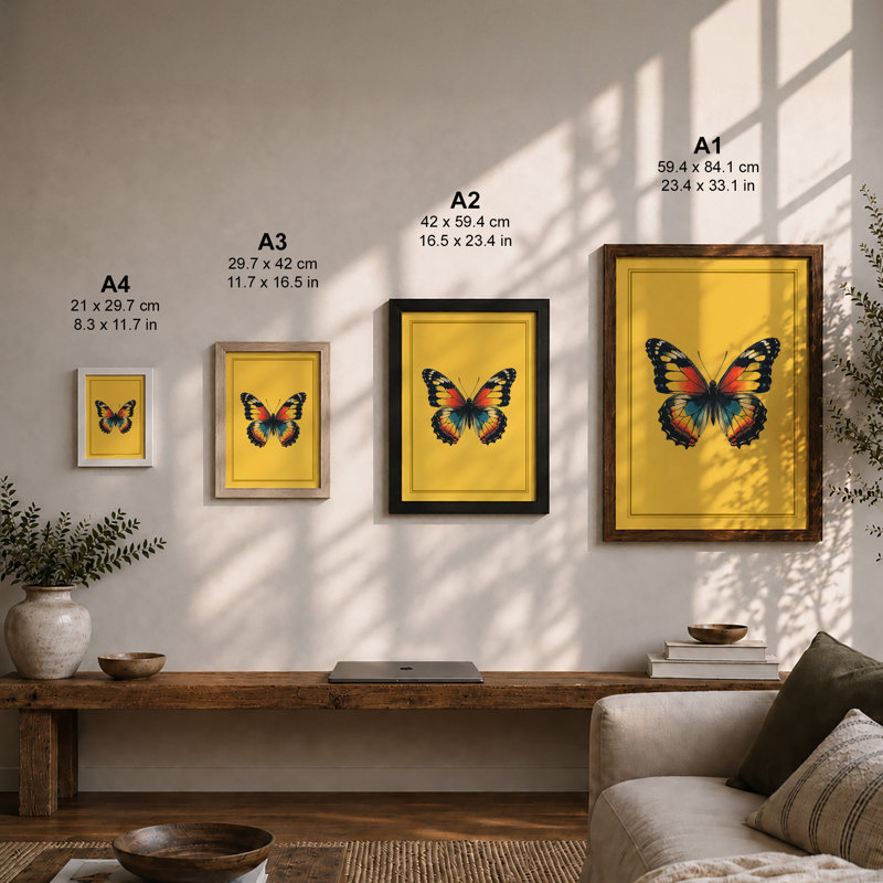 Specimen Butterfly Modern - Framed Print, Unframed, A3 - 42.0 x 29.7 cm