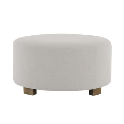 Versatile Round Ottoman with Wooden Legs, Ideal for Multiple Living Spaces and Daily Use, Modern Minimalist Design