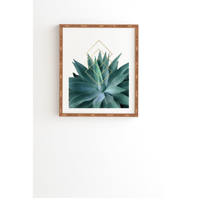 « agave geographical metrics », impression, H 20 po x l 20 po x P 2 po, Armature en bambou, Pas de tapis