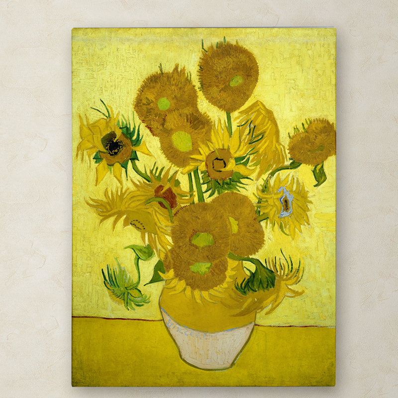 « tournesols 1887 » par vincent van gogh, reproduction de peinture à l’huile, H 19 po x l 14 po x P 2 po, Pas de tapis