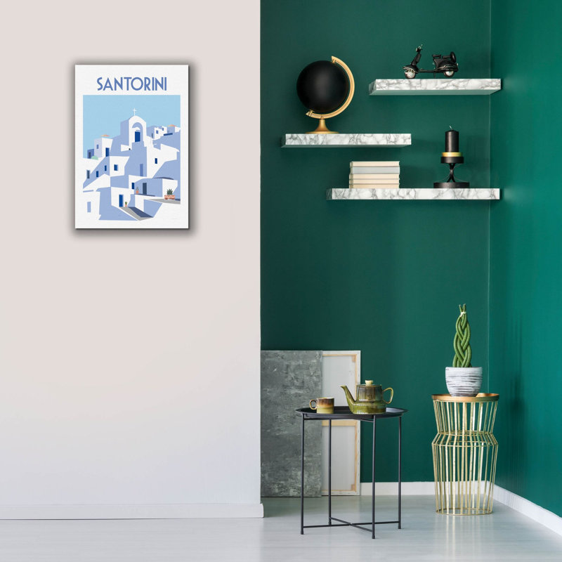 "Epic Graffiti" Santorini Poster 3 "par Omar Escalante, art mural sur toile, H 26 po x l 18 po x P 0,75 po