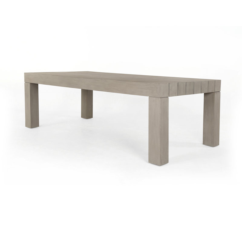 Sonora Outdoor Teak Dining Table, Weathered Gray