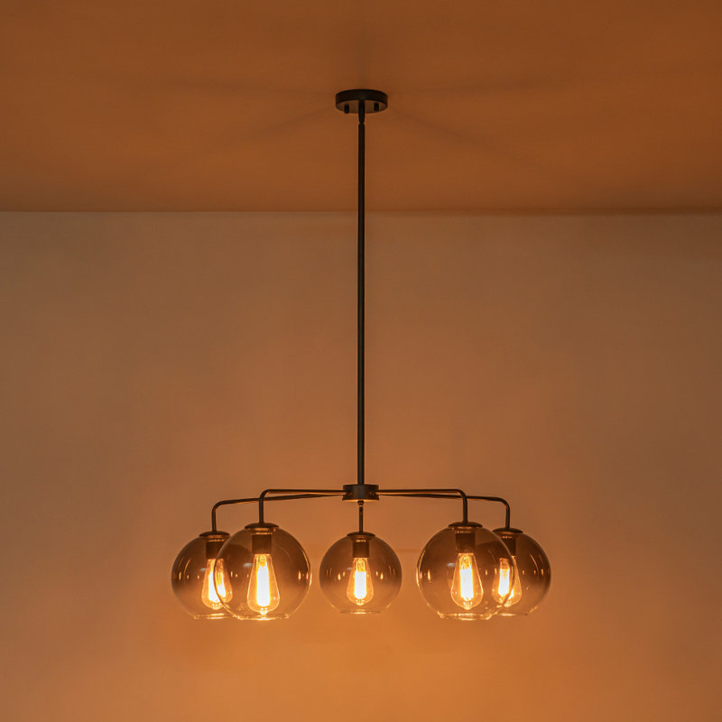 5-Light Hand-Blown Gradient Glass Globe Chandelier