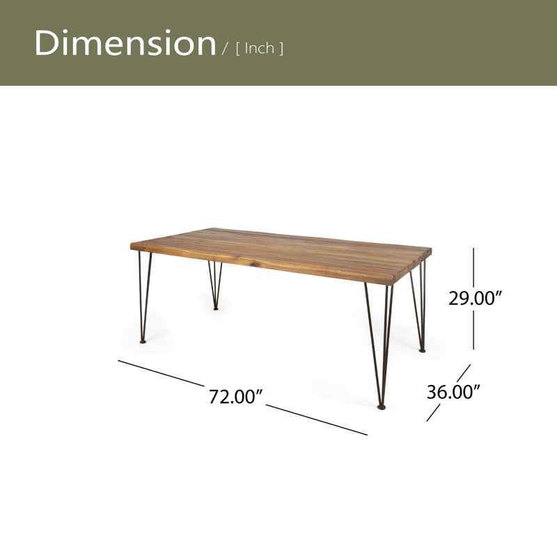Table à manger rectangulaire en bois industriel et métal